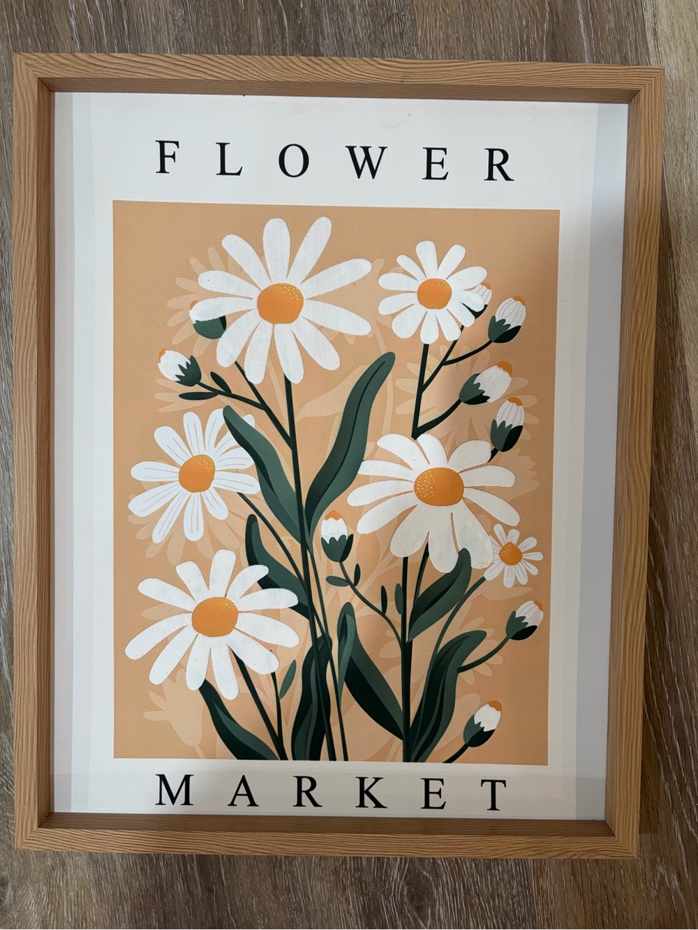 Flower Market Daisies Wall Art Print - White & Green